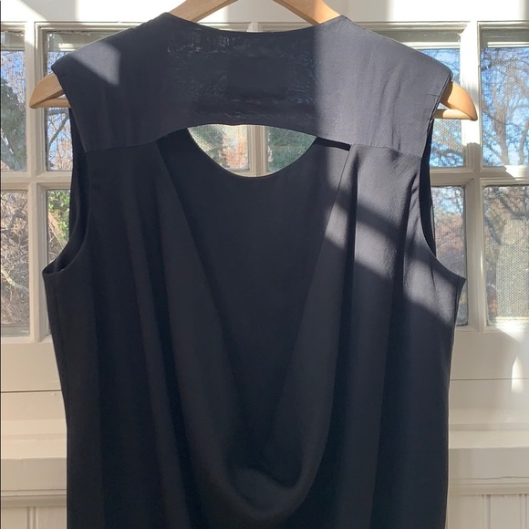SOLD. ACNE simple black raw hem gorgeous back dress 36/S - Picture 3 of 5